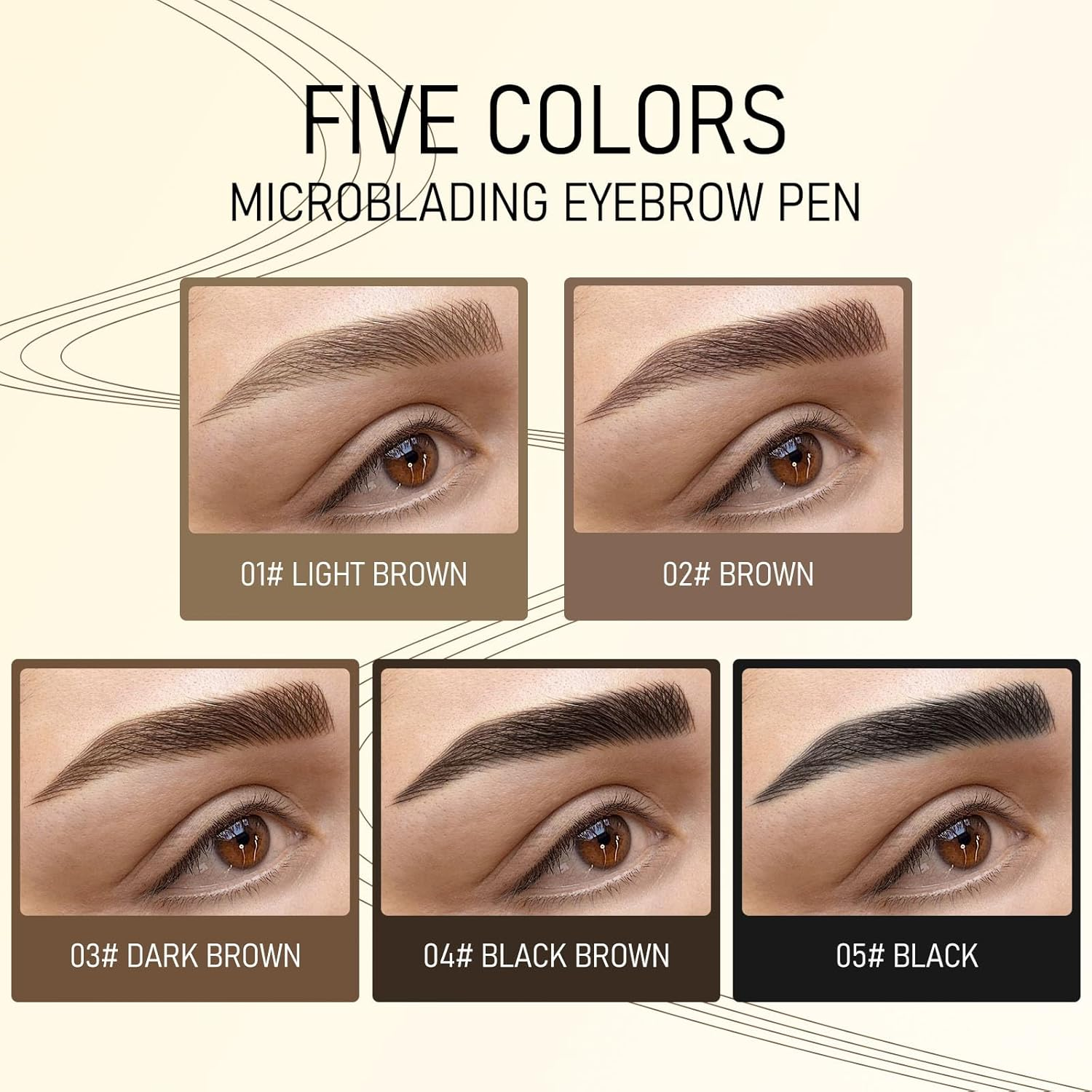 KYDA 2-In-1 Microblading Eyebrow Pen with Sealing Brow Gel, Waterproof Long Lasting Natural Eyebrow Pencil with 4 Tips, Create Natural Hair-Like Brows Makeup-02# Brown image number 6