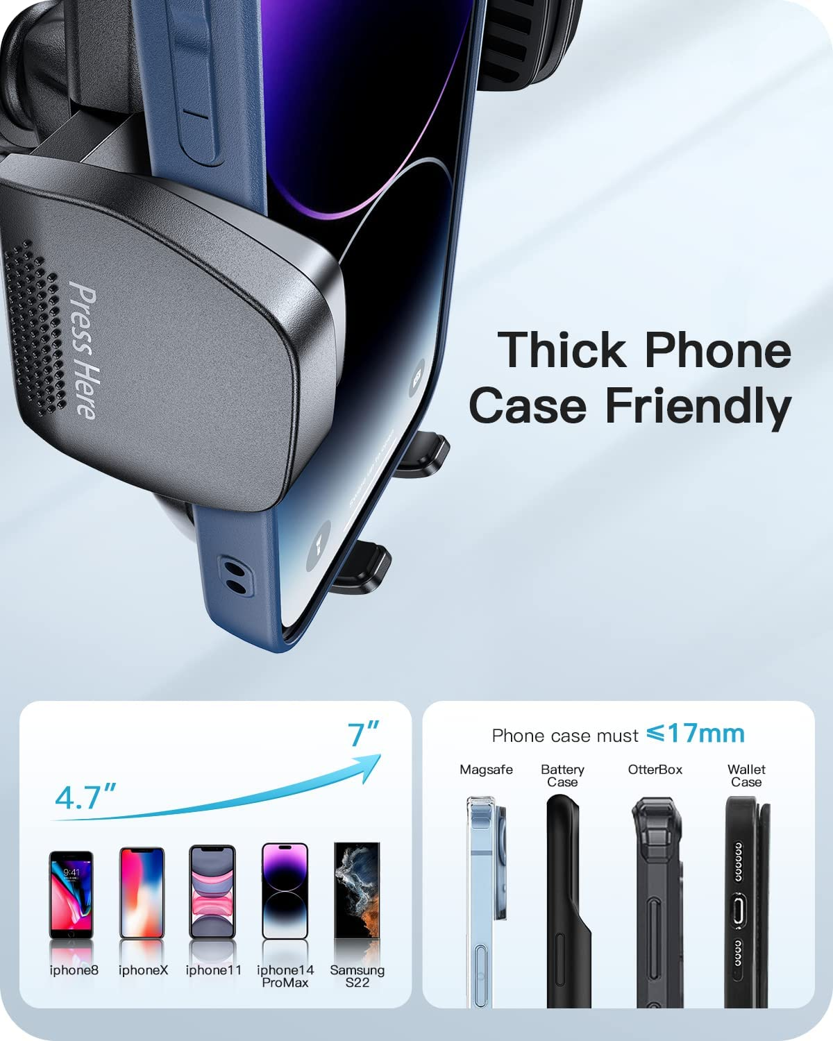 Apps2Car 13" Gooseneck Phone Holder for Car Windshield Window Dashboard Vent, Cell Phone Mount for Car Truck with Strong Suction Cup, Anti-Shake Stabilizer - Compatible with Most Smartphones image number 6