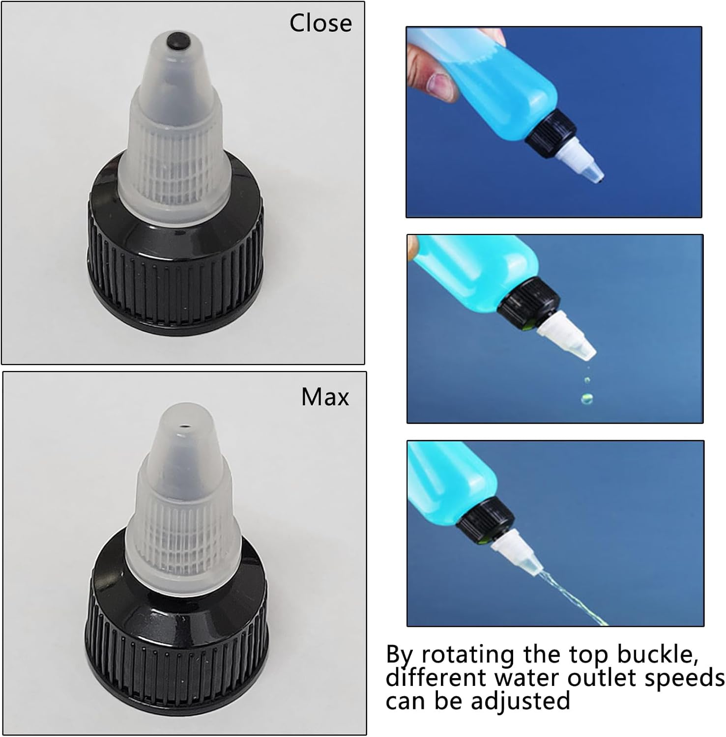 40Pcs HDPE Plastic Thin Tip Dropper Bottlessmall Empty Squeeze Dropper Bottles Including 2X Mini Funnels Set (2Oz (60Ml)) image number 2