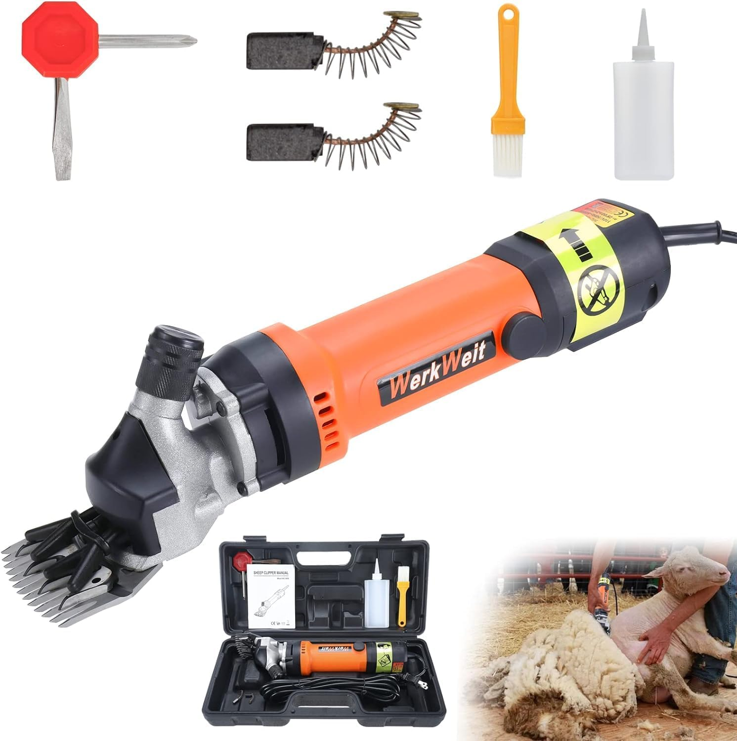 Sheep Shears 550W Sheep Clippers Sheep Shears Electric Professional Heavy Duty Animal Clippers Grooming Clippers for Shaving Thick Hair in Sheep, Goats and Pet Livestock image number 1