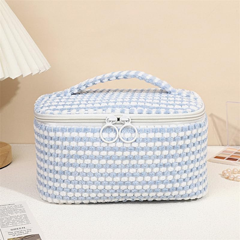 DDPOND Double Layer Cosmetic Bag Large Capacity Storage Bag Travel Toiletry Bag Organizer Portable Makeup Bag with Handle - Black image number 7