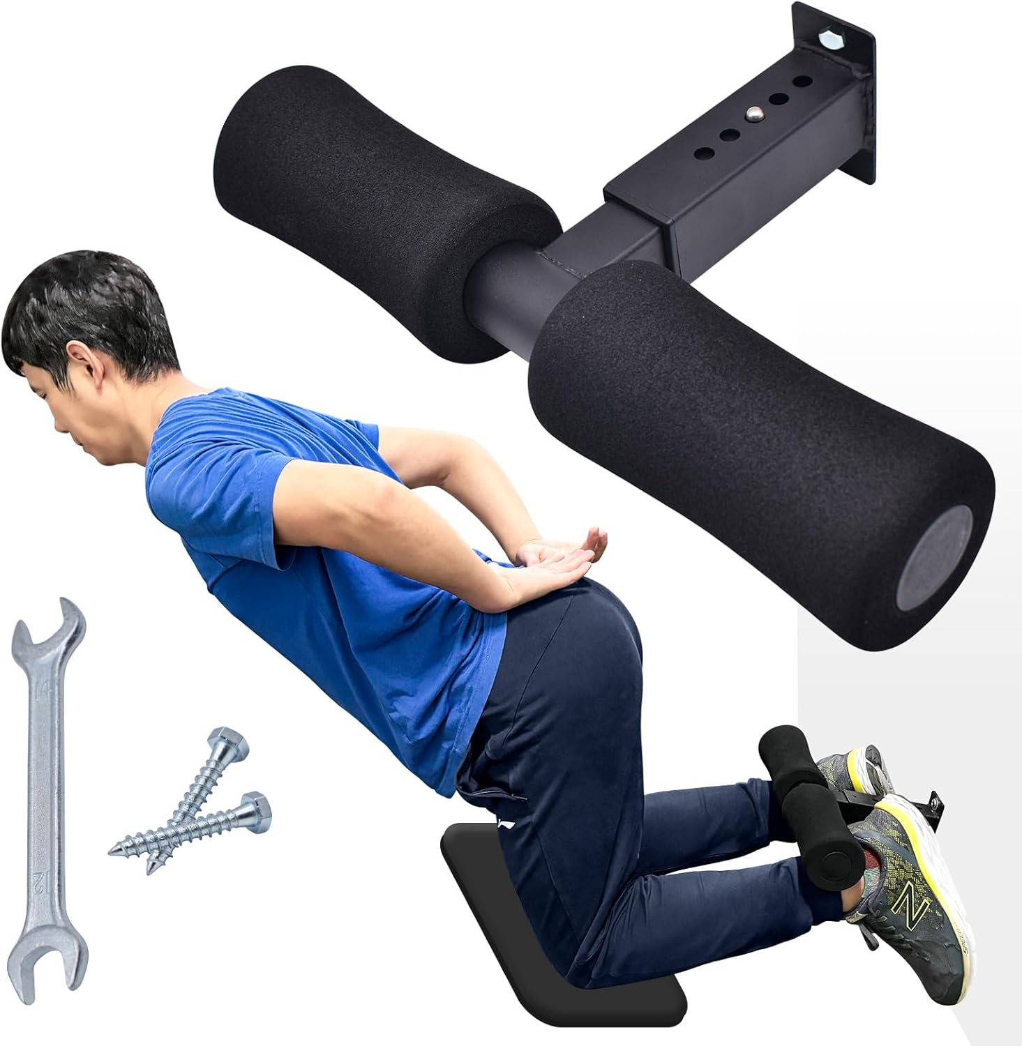 Xonyicos Wall Mounted Nordic Hamstring Curl - Lat Pulldown Machines and Sit up Exercises -Versatile Workout Tool for Nordic Curls Spanish Squats Core Twists,Enhance Your Core Strength and Leg Curls image number 4