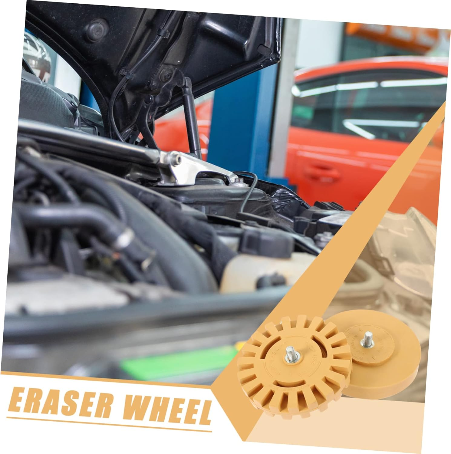 HOMSFOU Rubber Eraser Wheel Sticker Remover 2Pcs 100Mm 20Mm Automotive Adhesive Remover for Car Detailing Tools, Pneumatic Decal Removal Pads Compatible with Vehicle Paint Surface image number 6