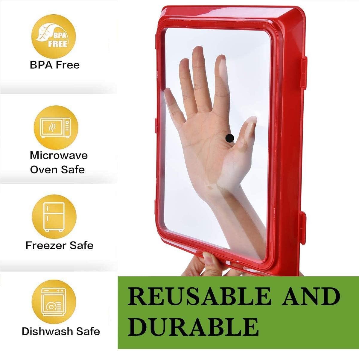 WIMIRIL Food Preservation Trays- Stackable, Reusable Food Tray with Plastic Lid, Durable，Superior for Keeping Food Fresh,Dishwasher & Freezer Safe-6 Count