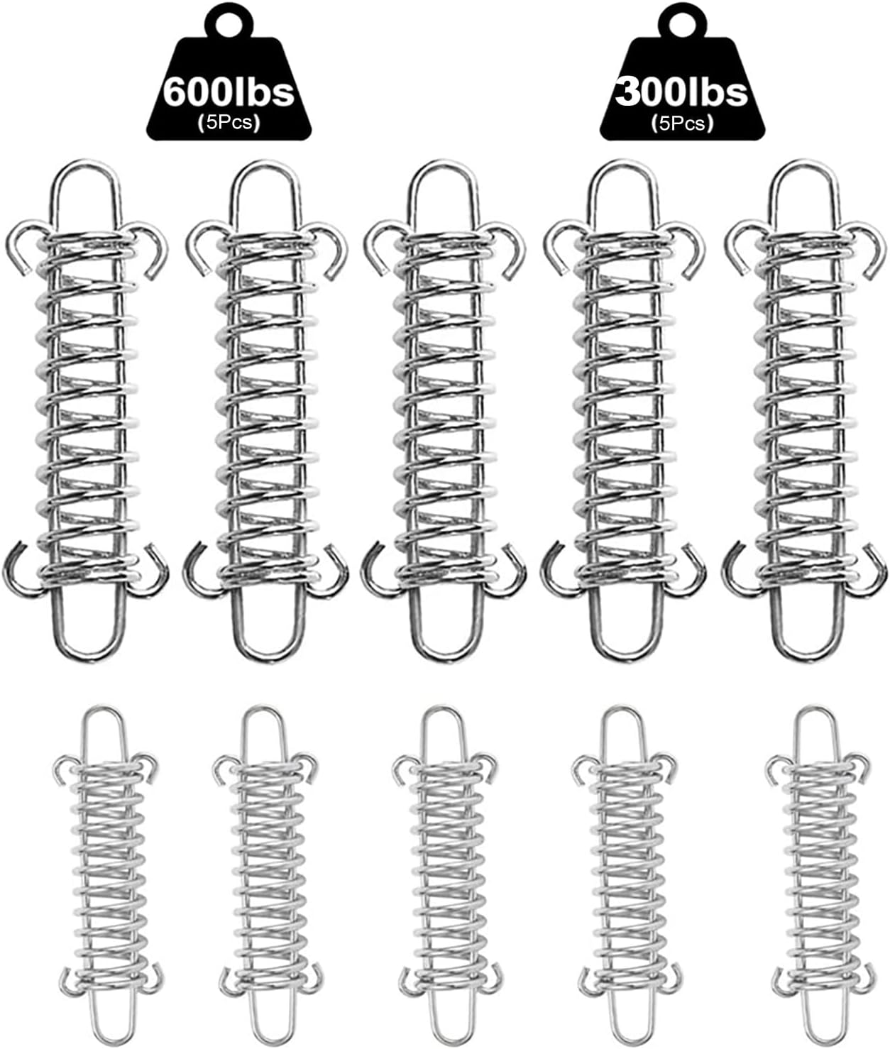 10PCS Tent Spring Buckle, Windproof Stainless Steel Tarp Springs, Rope Spring for Awning Tent Canopy, Outdoor Camping, Dog Chain Tension Springs, Sun Sail Shades for Beach image number 3