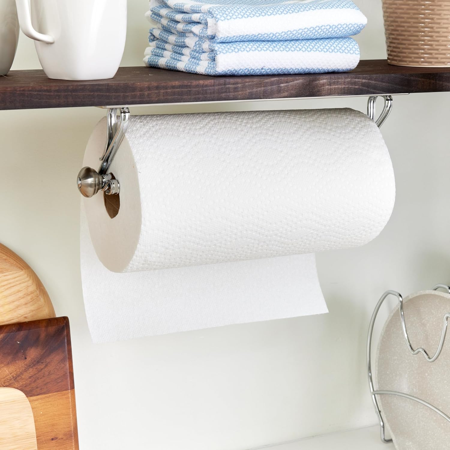 Interdesign York Lyra Paper Towel Holder for Kitchen - Wall Mount, Split Finish image number 1