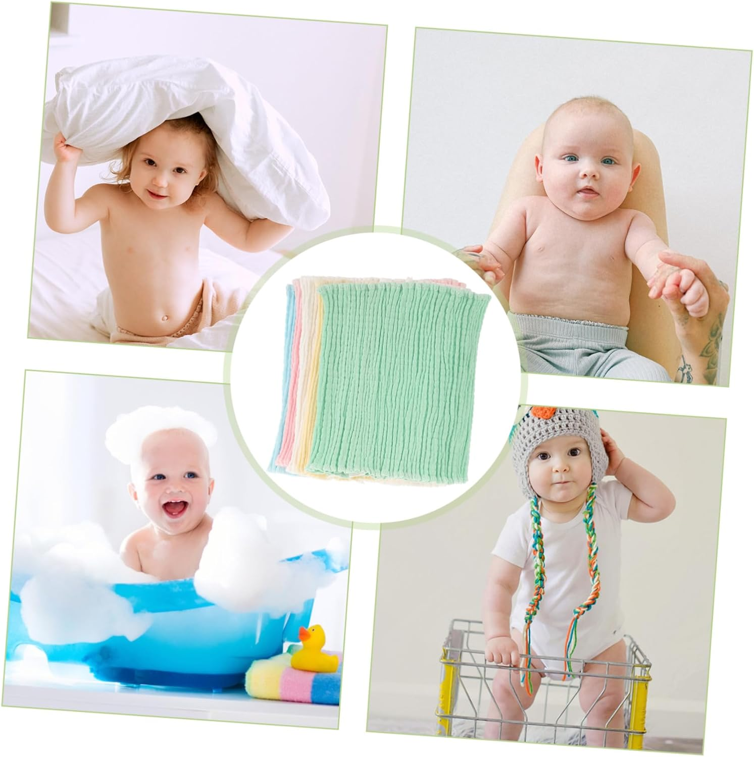 5Pcs Navel and Belly Circumference Belt Cotton Cord Belly Wraps Newborn Abdomen Band for Gas Relief Digestion Support image number 2