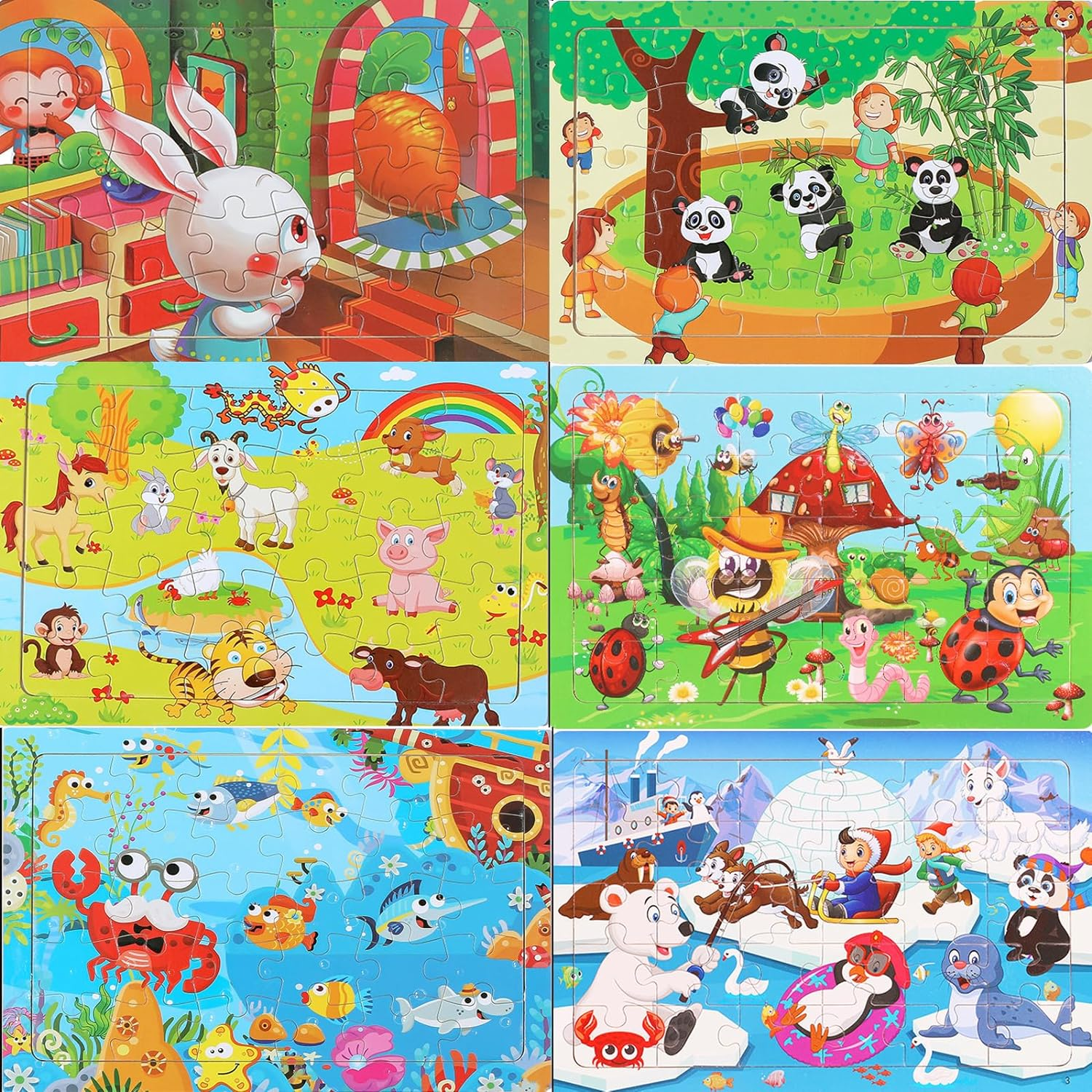 6 Puzzles Wooden Jigsaw Puzzles Set for Kids Age 4-8 Year Old 30 Piece Colorful Wooden Puzzles for Toddler Children Learning Educational Puzzles Toys for Boys and Girls (Car + Letters) image number 4