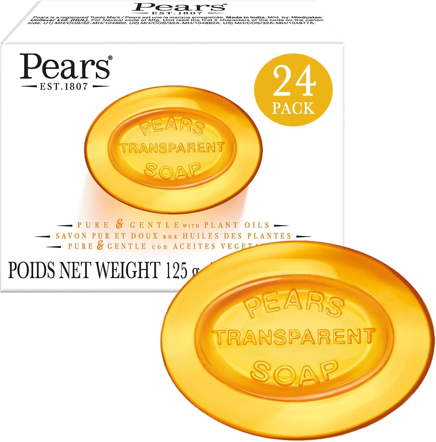 Pears Original Transparent Soap 4.4 Oz, 24 Count 125G X 24 Original Transparent Soap image number 5