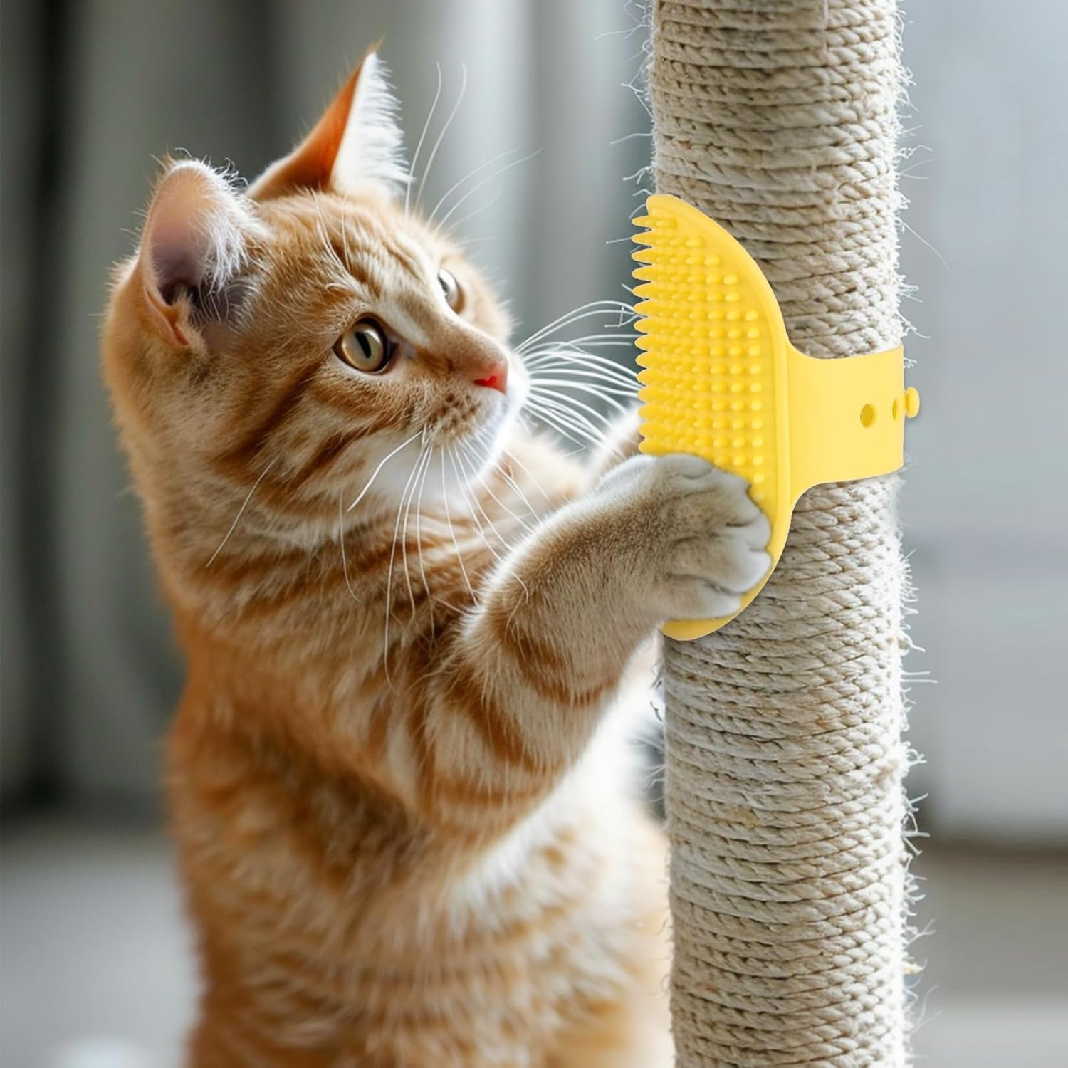 Silicone Cat Face Scratcher, 4Pcs Silicone Cat Wall Corner Tickling Artifact Massage Brush Scratcher,Silicone Pet Corner Scratcher Wall Corner Massage Comb,Silicone Cat Corner Massage Comb Scratcher image number 3