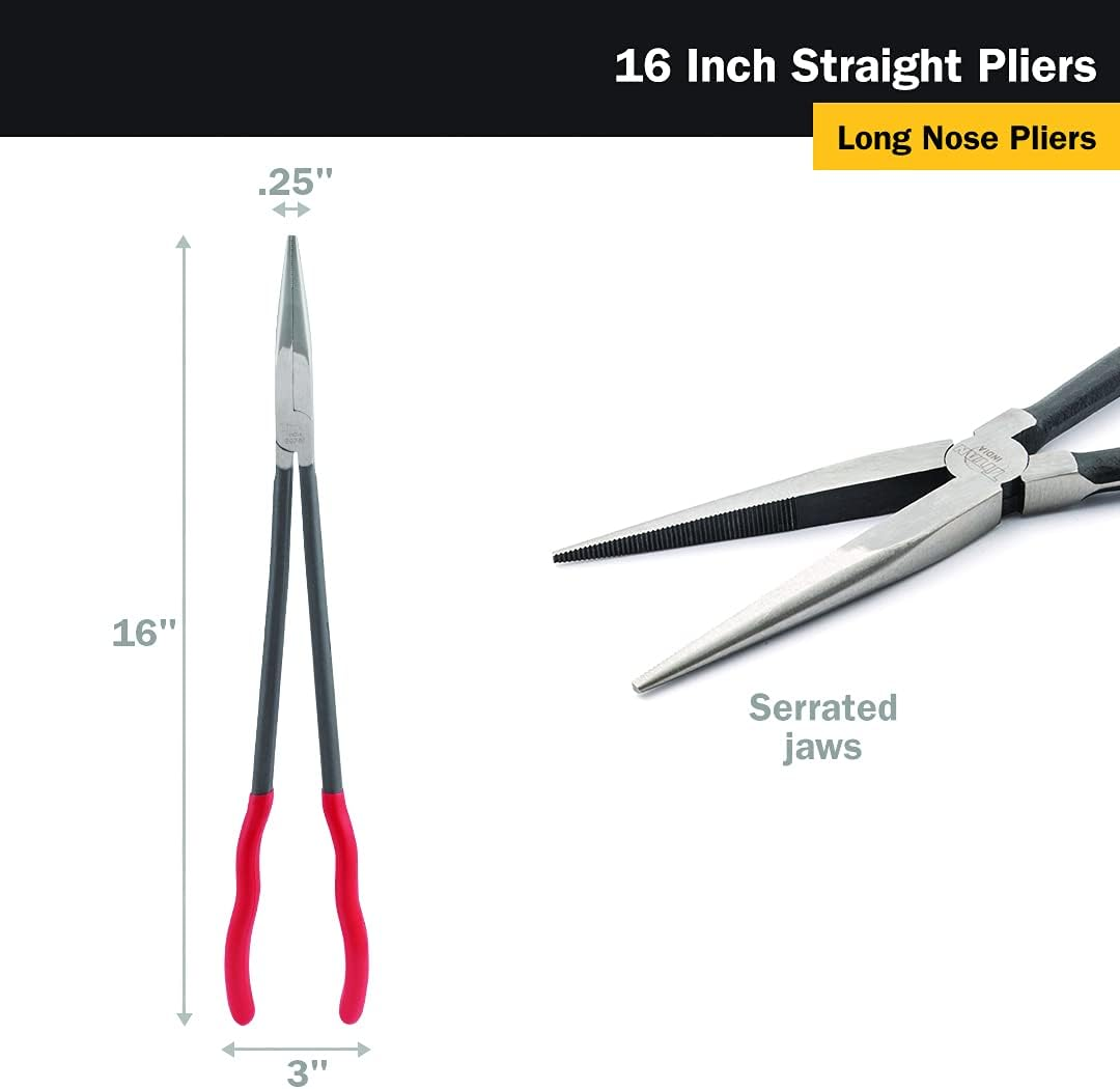 Titan 60781 16-Inch Straight Long Nose Pliers image number 2