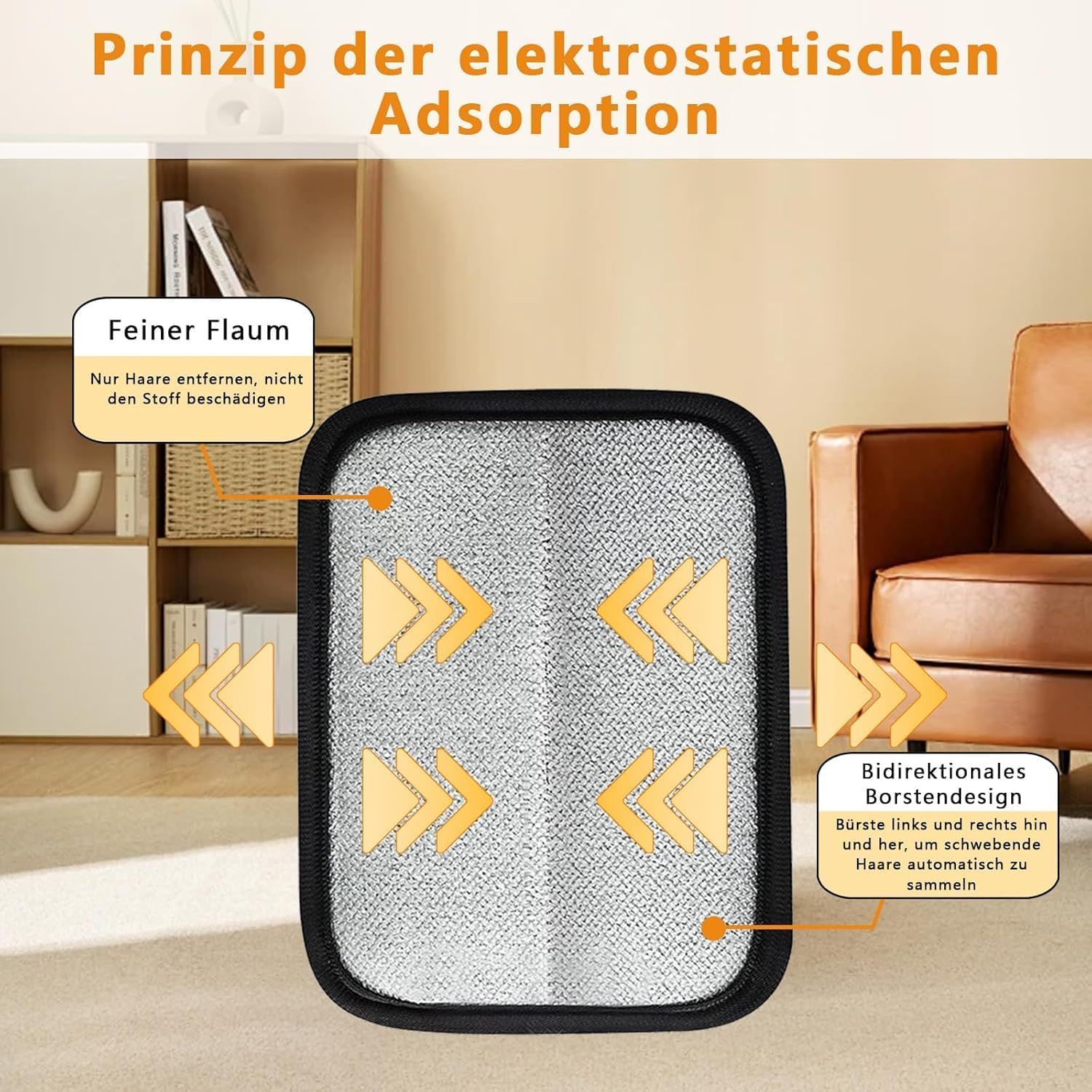 Yoedge Pack of 2 Electrostatic & Reusable Fur Collector for Dogs & Cats Animal Hair Remover Gloves, Antistatic Reusable Hair Removal Gloves, Dematting image number 5