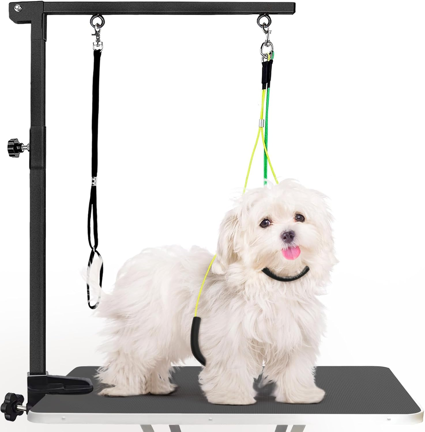 Dog Grooming Table Arm - 37" Dog Grooming Table Arm Dog Grooming Stand with Loop Noose Foldable Dog Grooming Harness for Small Medium Dogs (Silver)