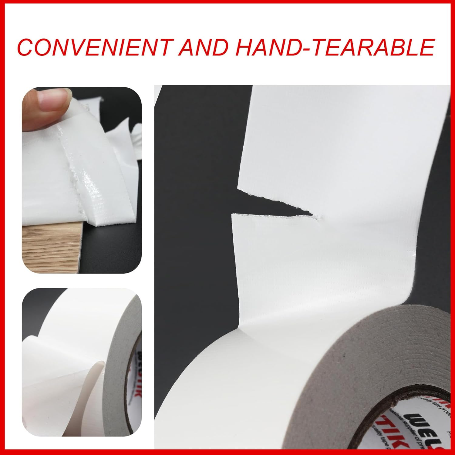 WELSTIK Professional Waterproof Duct Tape, Waterproof Adhesive Tape for Repairs, DIY, Crafts, Indoor and Outdoor Use, 2 Inch X 44.8 Yards,7.5Mil Thick, White image number 3