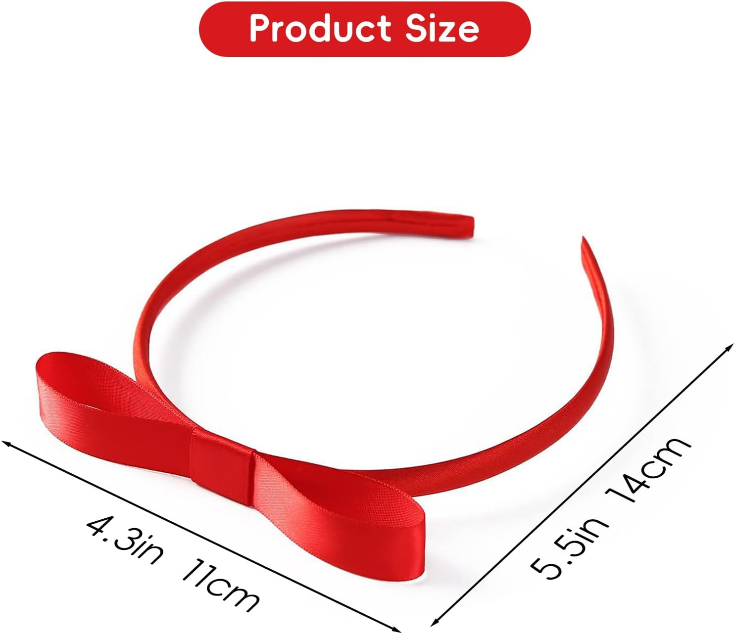 Xlihdzum Red Bow Headband for Girls Women, Cute Hair Bow Knotted Hair Hoop, World Book Day Party Cosplay Costume Accessories for Matilda - Elegant Red Bow Headband and Must Have Red Headband image number 3