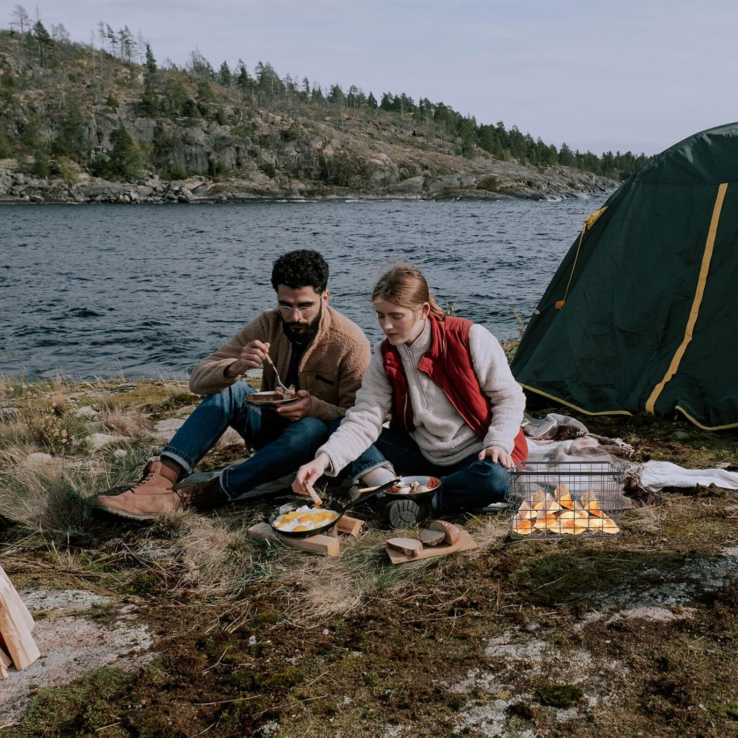 Gadpiparty Large Rustic Firewood Storage Basket with Foldable Handle Non-Slip Iron Log Carrier for Outdoor and Indoor Wood Organization Weather-Resistant Firewood Organizer Medium Gold image number 4