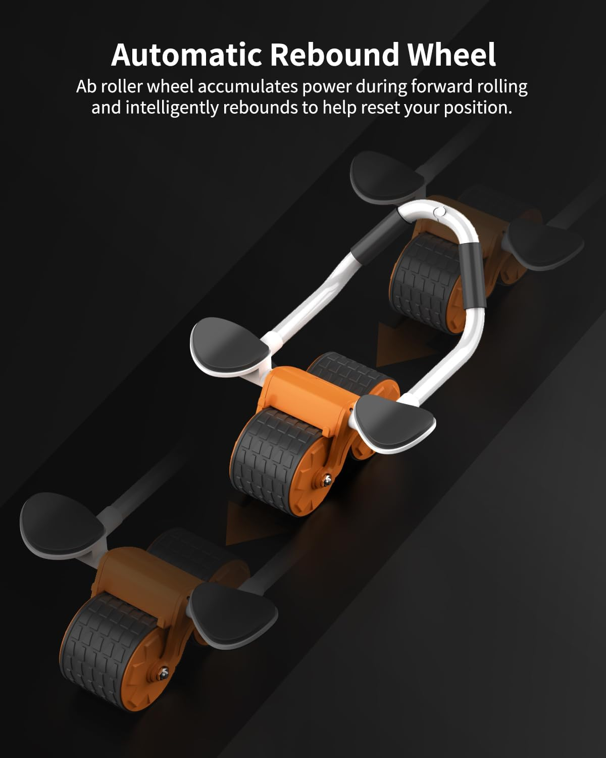 Ab Roller Wheel, Automatic Rebound Abdominal Wheel for Difficult Abdominal & Core Strength Training, Abs Roller Elbow Support Rebound Abdominal Wheel for Men Women&hellip;