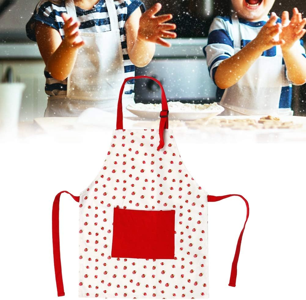 Cotton Pinafore, Cooking Apron Strawberry Pattern Breathable Reasonable Size with Big Pocket for Dinning Room for Kitchen image number 6
