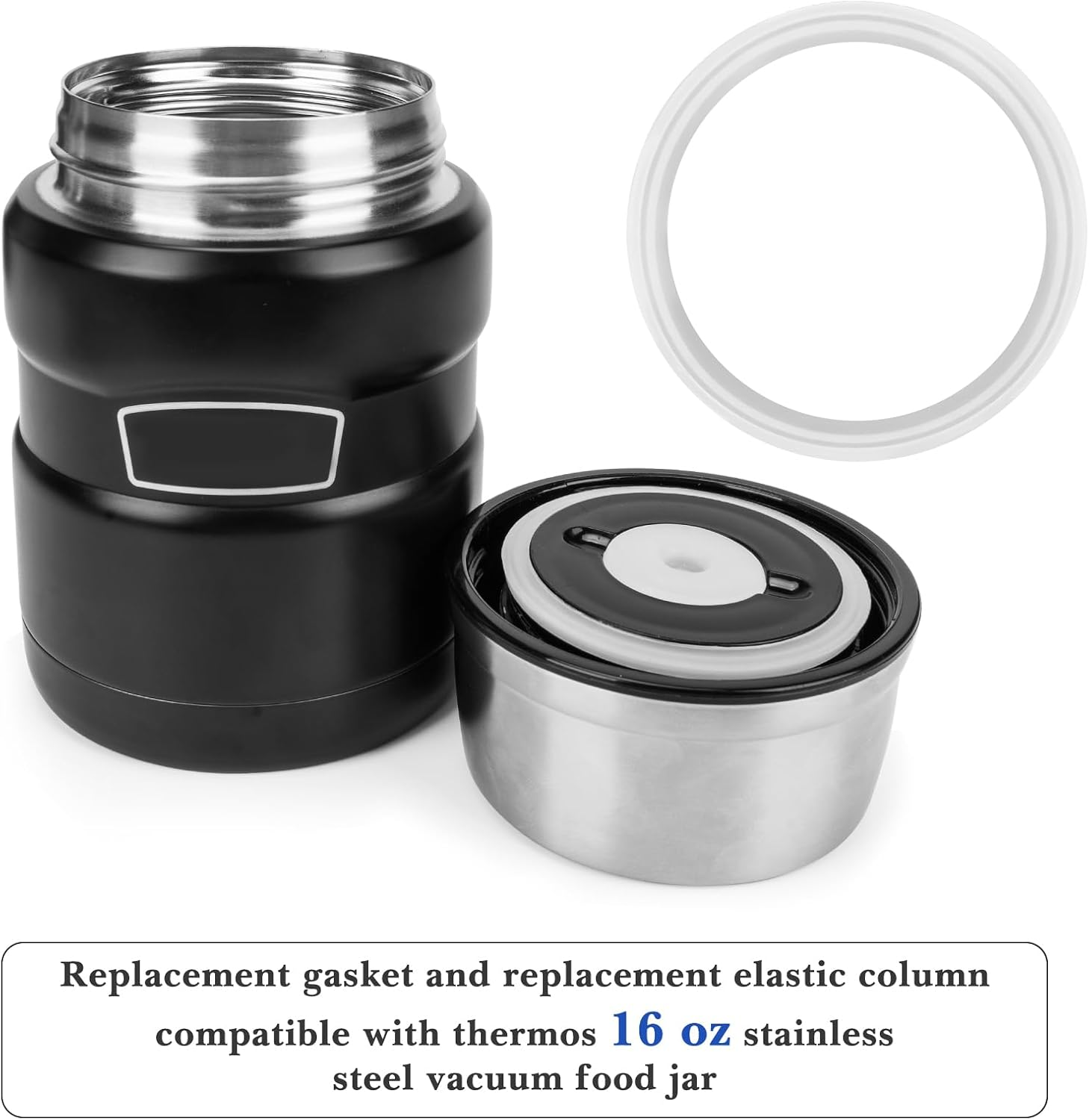 Linkidea 10 Pcs Silicone Seal Replacement, Exact Fit Lid Seal Gasket Compatible with Thermos Stainless King Food Jar, Exact Fit to 16 and 24 Ounce (White) image number 4