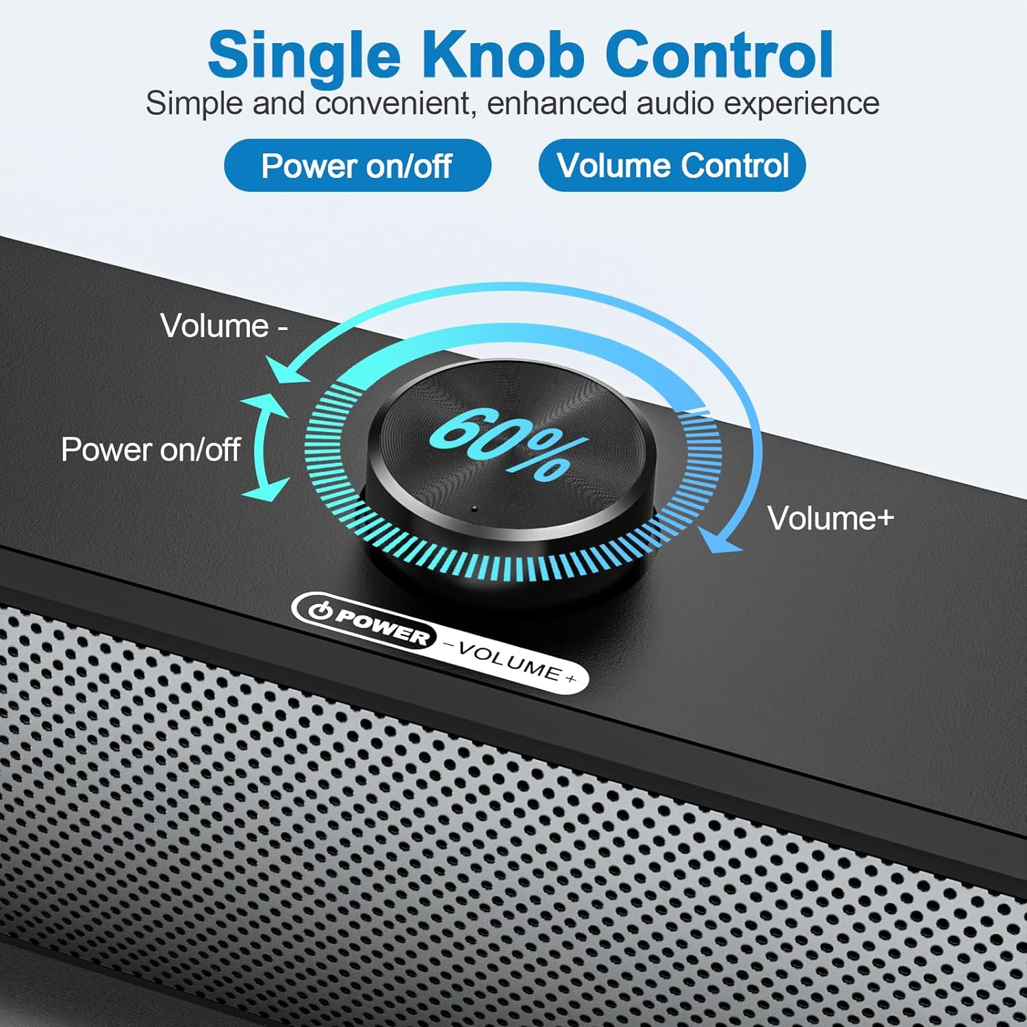 USB Computer Speaker, RGB Desktop Soundbar, Wired Sound Bar with Standard 3.5Mm AUX Jack and USB Interface, PC Speakers for Desktop, Laptop, MP4, Plug and Play image number 3