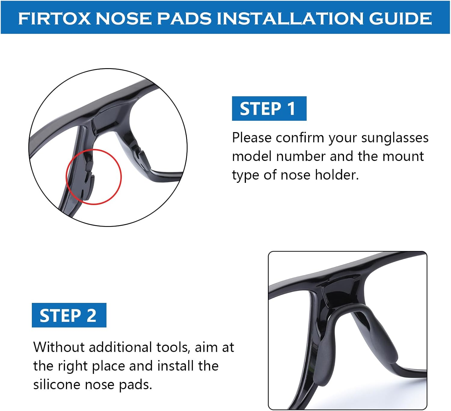 Silicone Replacement Nose Piece Nose Pads for Oakley Split Shot OO9416 Split Time OO4129 Targetline OO9397 Crossrange OO9361 - Gray + Blue image number 3