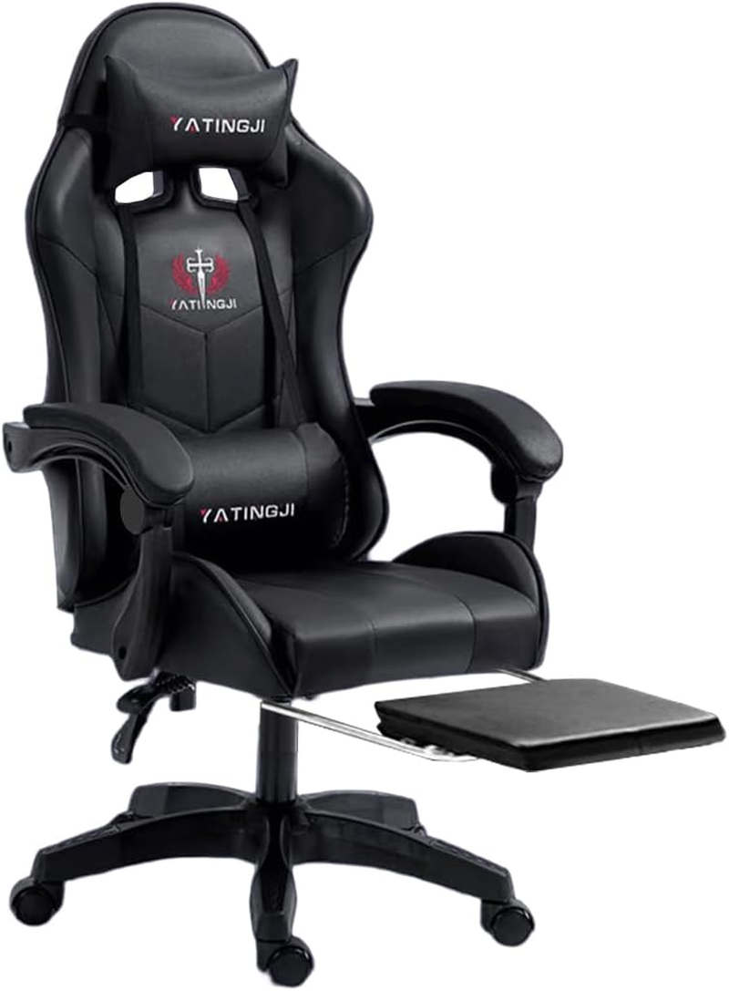 PORIYA Gaming Chair with Adjustable Backrest, Ergonomic Executive Office Chair, Height Adjustable Racing Chair Maximum Gaming Experience (Black) - Black image number 4