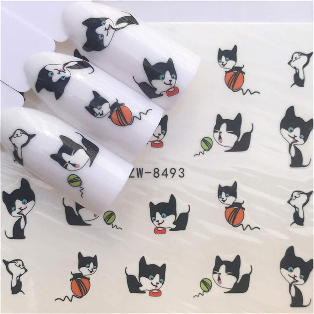 Designs Nail Sticker Set Black Dreamcather Feather Decal Water Transfer Slider for Nails Art Decor (8493)