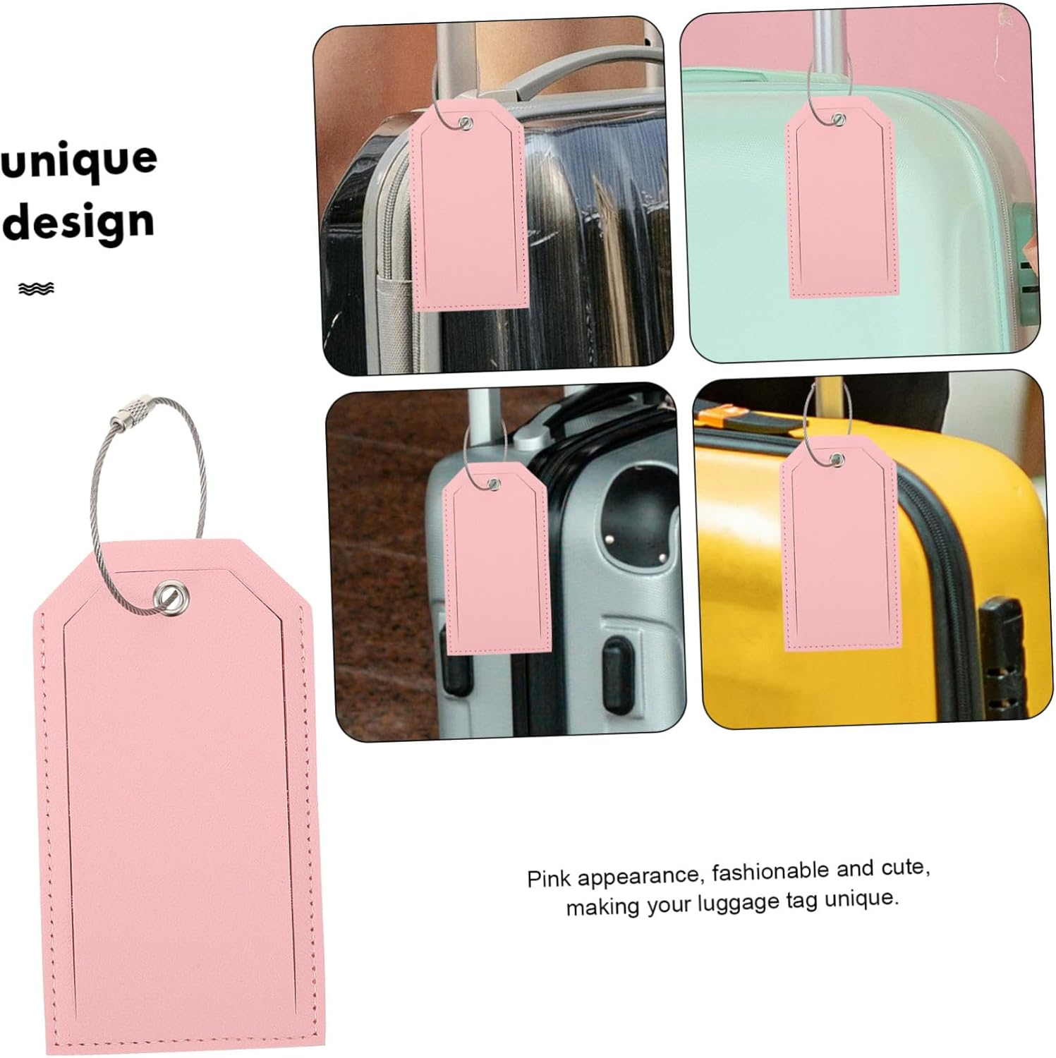 COLLBATH 2Pcs Cute Luggage Tags Holder Travel Suitcase Tags Baggage for Easy Identification