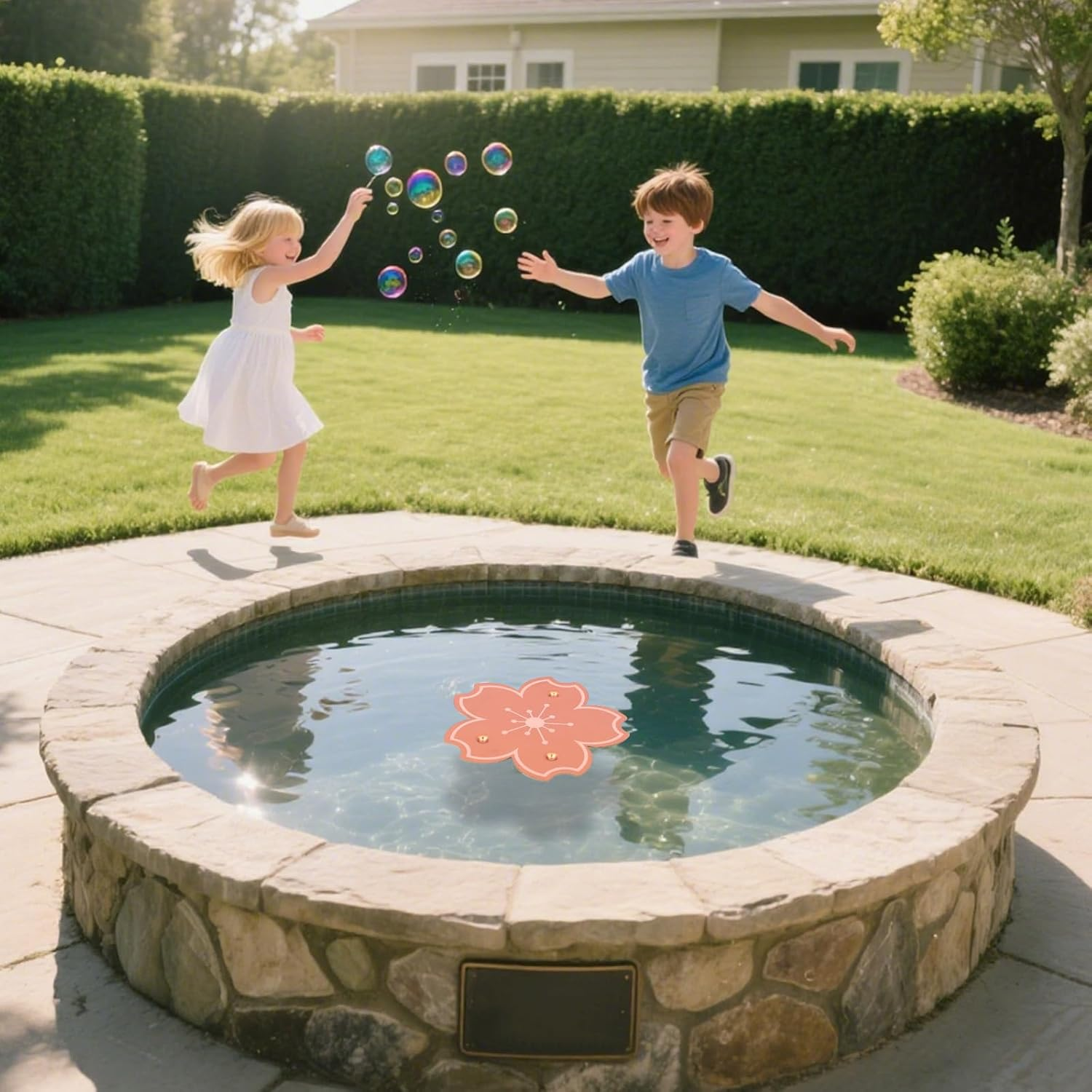 Penitue Copper Bird Bath Disk, 3.94In Flower Shape Triple-Point Support Bird Bath Purification Disc Birdbath Cleaner for All-Season Safe Water Purifier for Outdoor Bowls image number 3