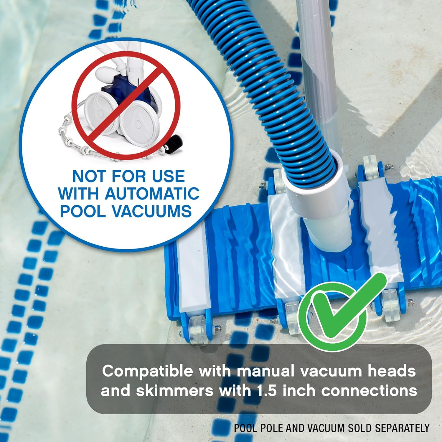 Poolmaster 33430 Heavy Duty In-Ground Pool Vacuum Hose with Swivel Cuff for In-Ground Pools, 1-1/2-Inch by 30-Feet,Neutral image number 4