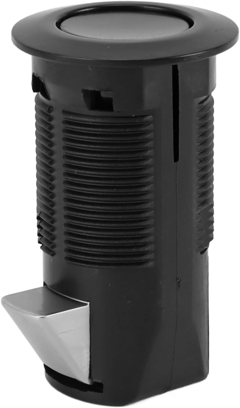 Round Button Zinc Alloy ABS Cabinet Lock with Push to Open Mechanism, Stylish Design for Rvs, Yachts, Furniture Cabinets, Quick Installation without Drilling (Black)