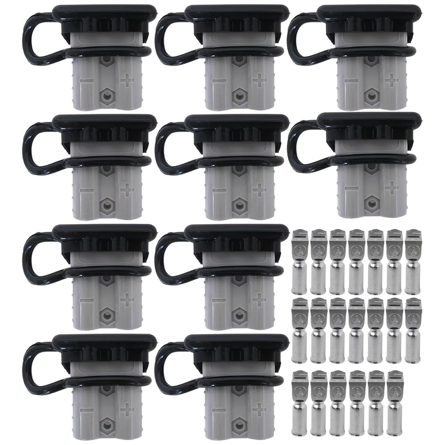 10Pcs Anderson Style Plug 50 Amp with Dust Cover Cap 6AWG DC Connector 12-24V Power Tool, Suitable for Solar Pandels Caravans 4WD image number 1