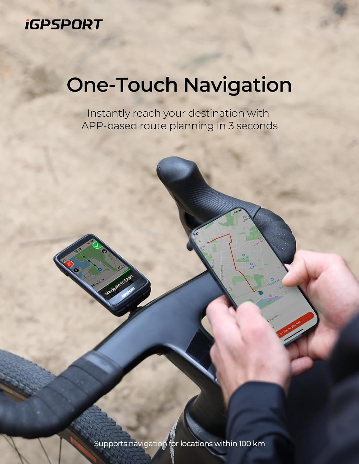 Igpsport Binavi Bike Computer, 3.5 Inch Touch Screen Map Navigation,Climb Plan,Group Riding, Music Control,30H Battery Life,Wireless GPS Cycling Computer image number 5