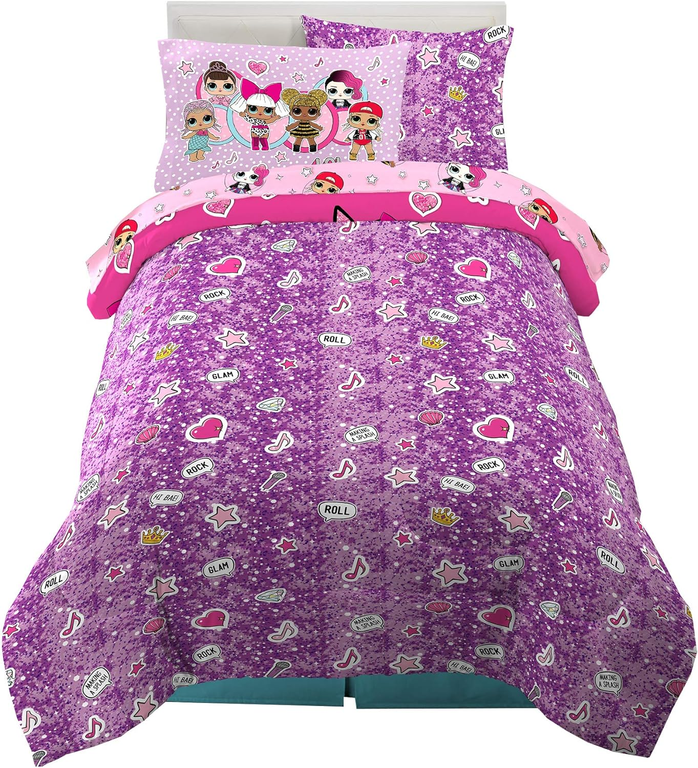 Franco 6A1388 Kids Bedding Super Soft Comforter and Sheet Set with Bonus Sham, 5 Piece Twin Size, LOL Surprise image number 4