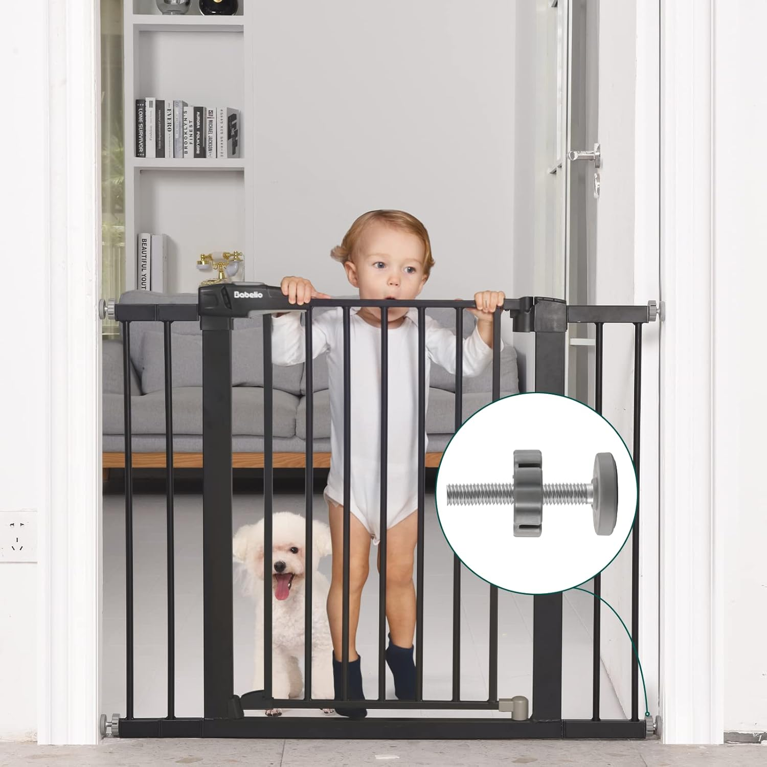 Babelio Pressure Gates Threaded Spindle Rods M10 (10 Mm), Baby Gates Accessory Screw Bolts Kit Fit for All Pressure Mounted Walk Thru Gates image number 3