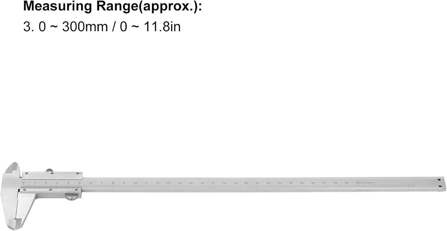 High Carbon Steel Vernier Scale Ruler Tool for Workpieces Width, Accurate Reading, Fine Workmanship, 0 to 300Mm Measurement Gauge (0-300Mm) image number 1