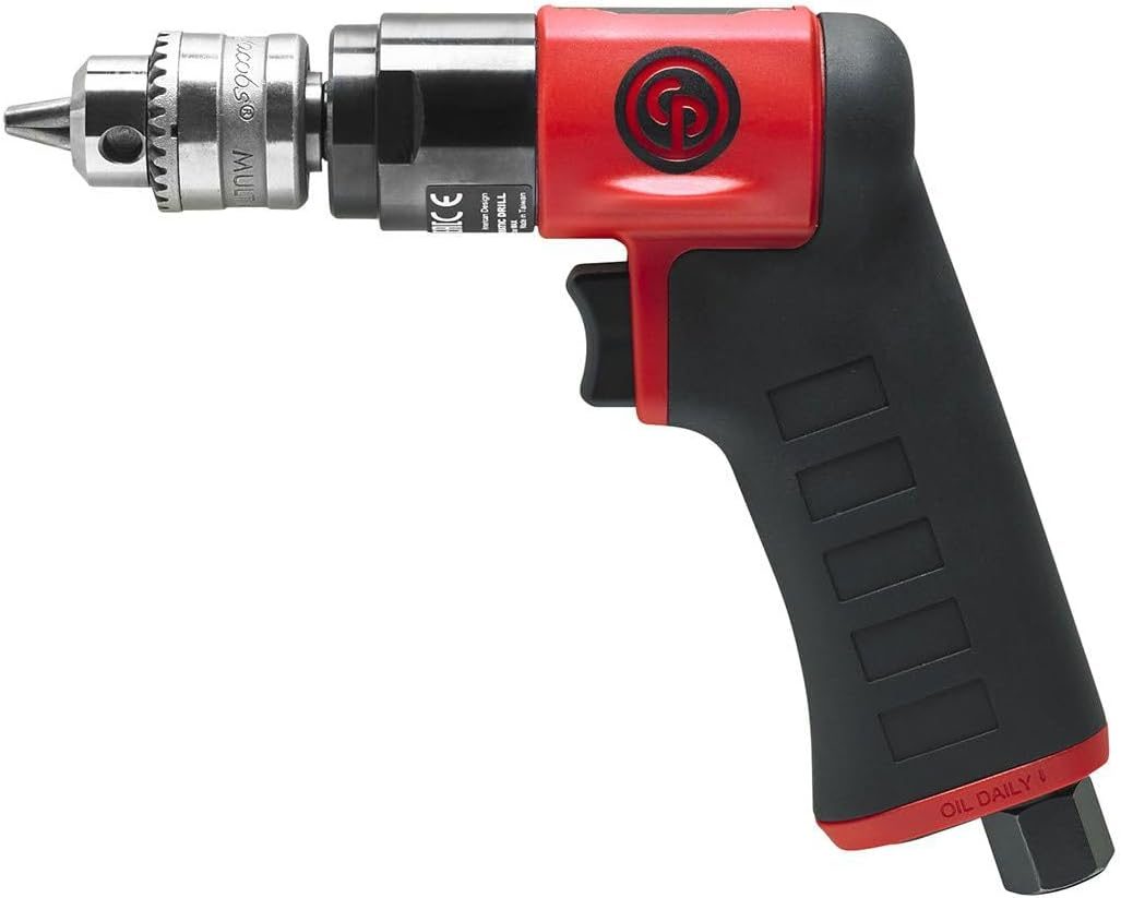 Chicago Pneumatic CP7300C - Air Power Drill, Hand Drill, Power Tools & Home Improvement, 1/4 Inch (6.5 Mm), Keyed Chuck, Pistol Handle, 0.31 HP / 230 W, Stall Torque 1.9 Ft. Lbf / 2.6 NM - 3300 RPM image number 2