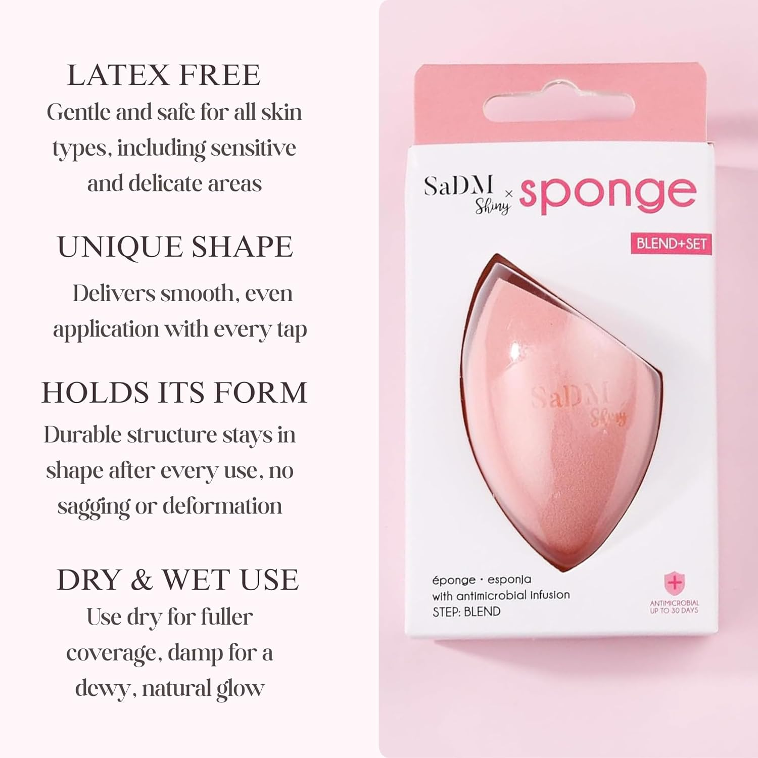 Makeup Blender Sponge for Liquid & Cream Foundation, Blush & Powders - Full Coverage, Streak-Free Professional Makeup Applicator Tool - Washable & Latex Free - Ideal for Dry & Wet Use image number 5