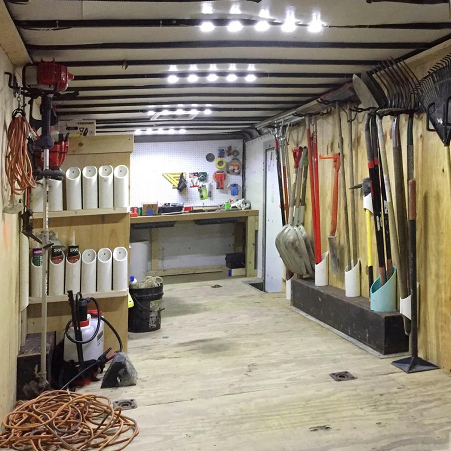 Ampper 12V 40 Leds Interior Van Light Kits, LED Ceiling Lights with Simplified Harness Switch Fuse for Van RV Boats Caravans Trailers and More (10 Modules, White) image number 5