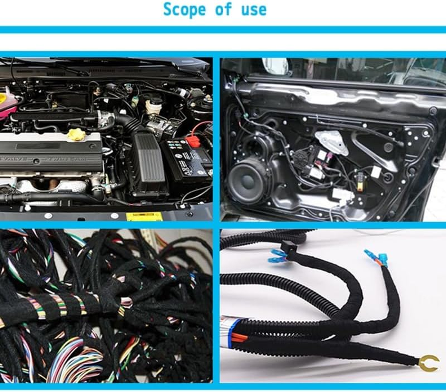 25M Heat-Resistant Adhesive Cloth Fabric Tape Wool Roll Black Wiring Harness Electric Cable Wire Tape Tools 19/25/32/50Mm (Color : 25 M, Size : 19Mm) image number 5