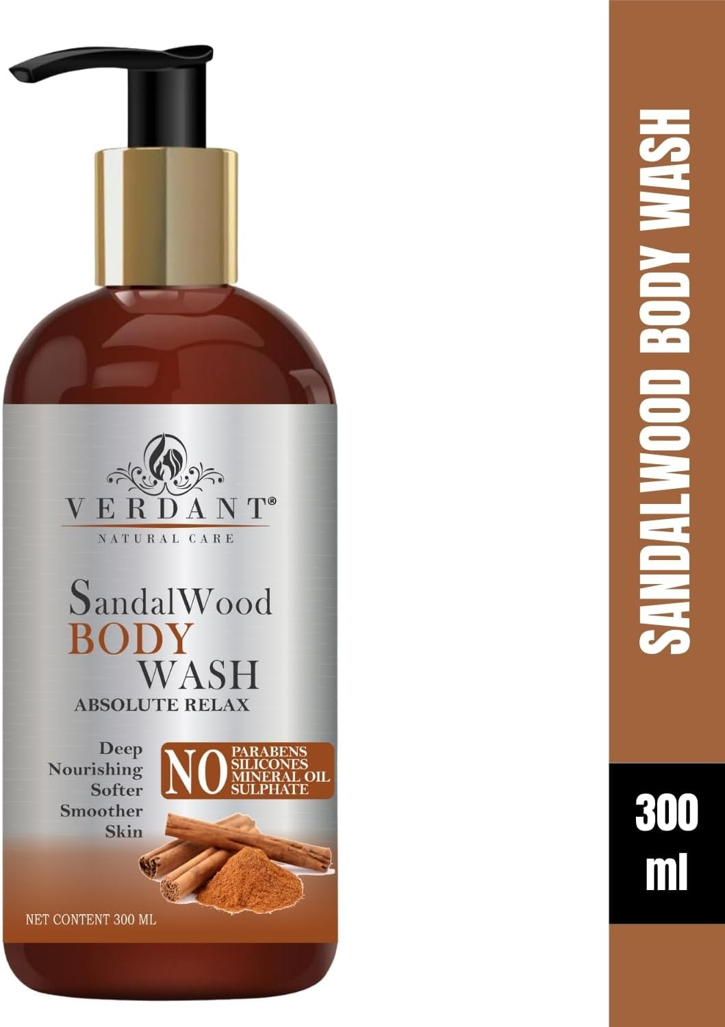 Verdant Natural Care Sandalwood Both & Shower Gel | Body Wash Shower Gel for Women & Men - Ph Balanced, Soap & Paraben Free - 300 Ml image number 5