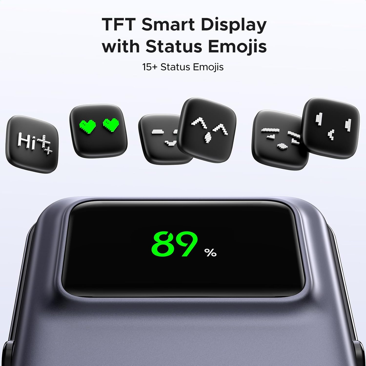 UGREEN Uno Magsafe Power Bank 10000Mah Magnetic Battery Pack 20W Fast Charging Portable Charger with Foldable Stand Emoji TFT Display Powerbank for Iphone 17 Pro Max/16 Pro/15/14/13/12 Series, Black image number 1