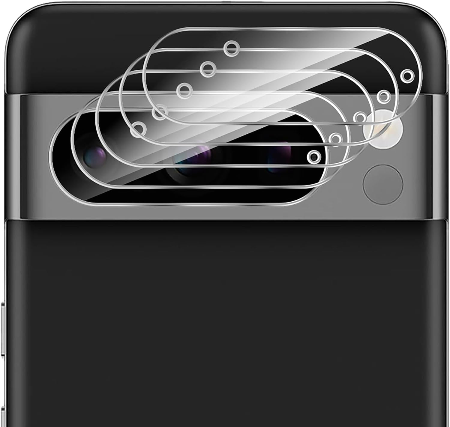 GIOPUEY [Ultra Thin 4 Pack Camera Lens Protector Compatible with Google Pixel 8 Pro, HD Tempered Glass Camera Protector for Google Pixel 8 Pro