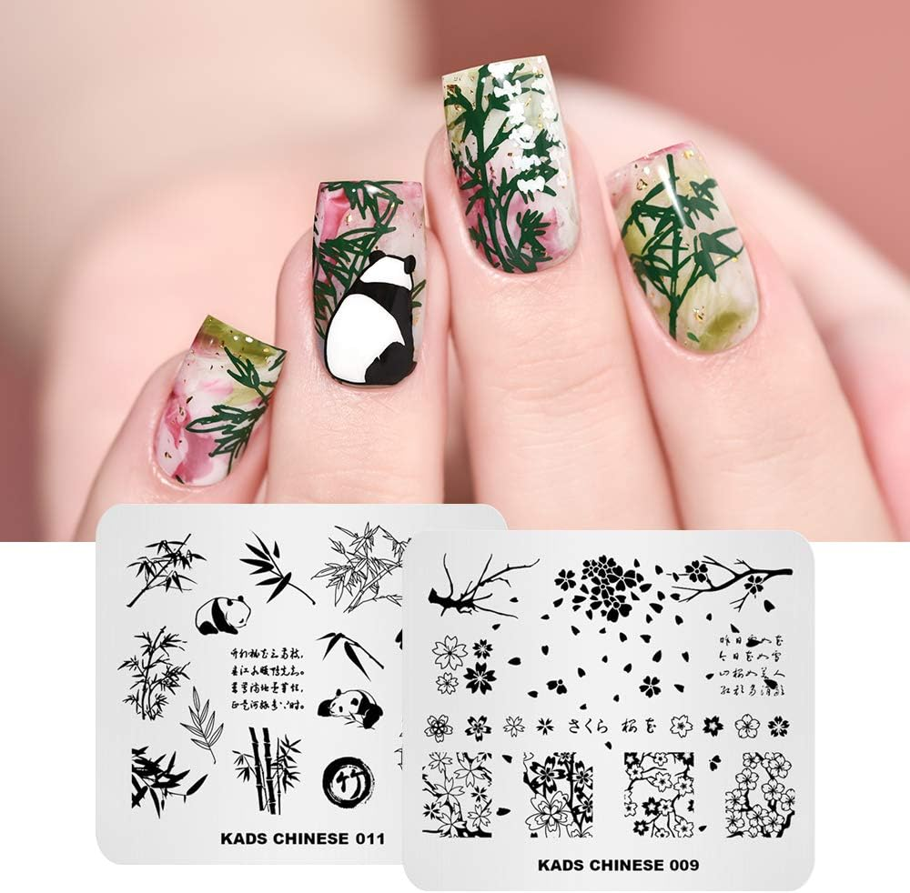 KAD Nail Stamping Plates 8Pcs Templates Nail Art Plates Set Chinese Style Series image number 4