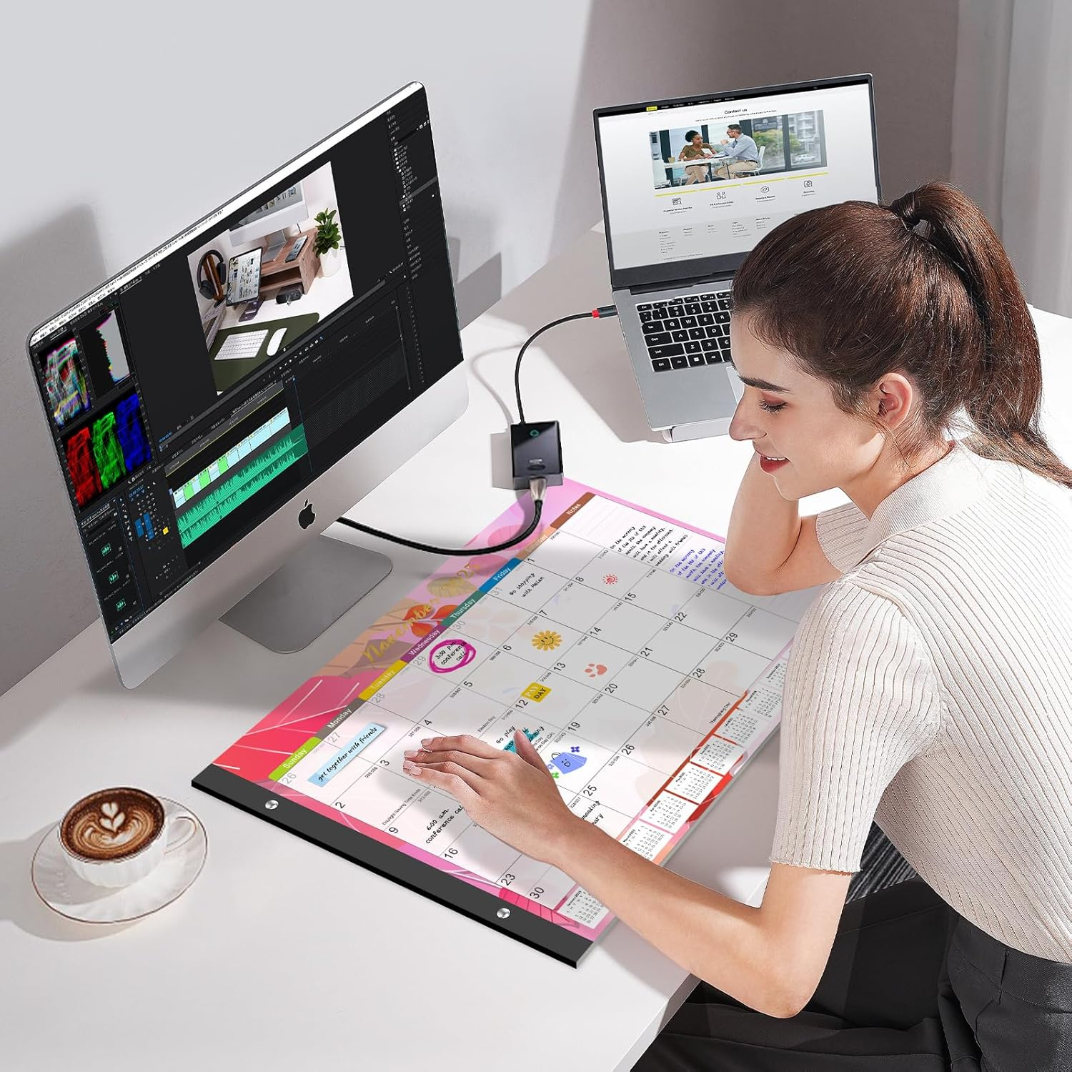 Gannyfer Desk Calendar 2026-18 Month Large Desk Calendar, Use Now to Dec 2026, 22" X 17" Desktop Pad Calendar, Office Supplies Perfect for Planning and Organizing in Your Home, School or Office - Colorful image number 5