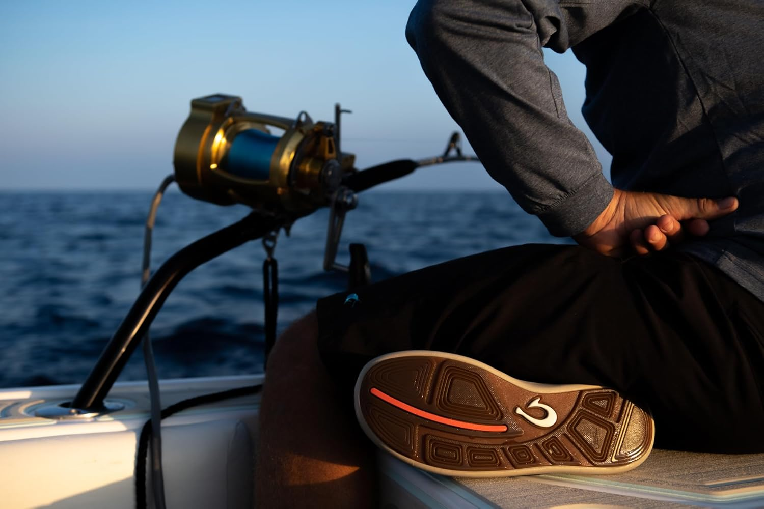 OLUKAI Moku Pae Men'S Boat Shoes, Water Resistant & Breathable Mesh, Easy Slip on Design, Quick-Drying & Enhanced Traction image number 5