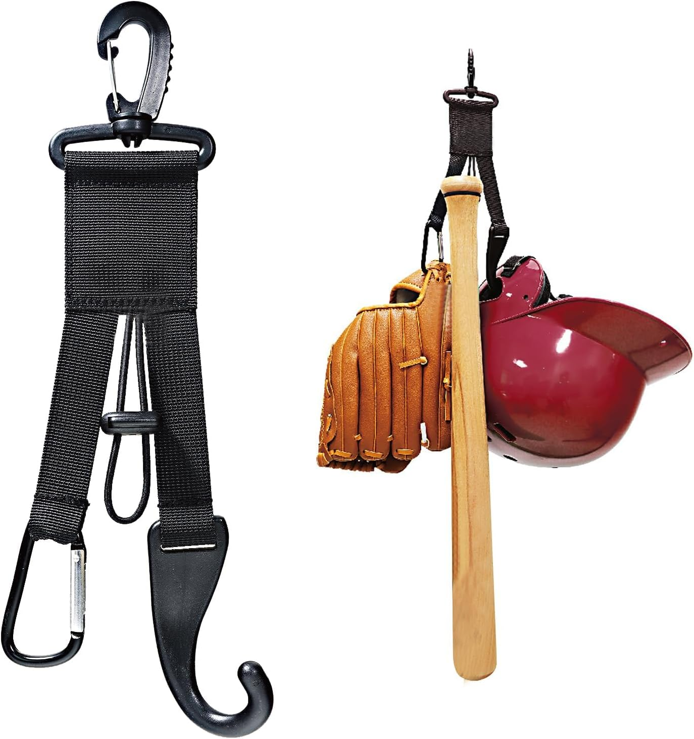 JDFHFGB Baseball Softball Gear Hanger,3 in 1 Dugout Organizer Baseball Bat Holder with Glove Clip and Helmet Hook for Badminton Baseball Softball Fence Bag Bottle Training Hiking Camping Accessories