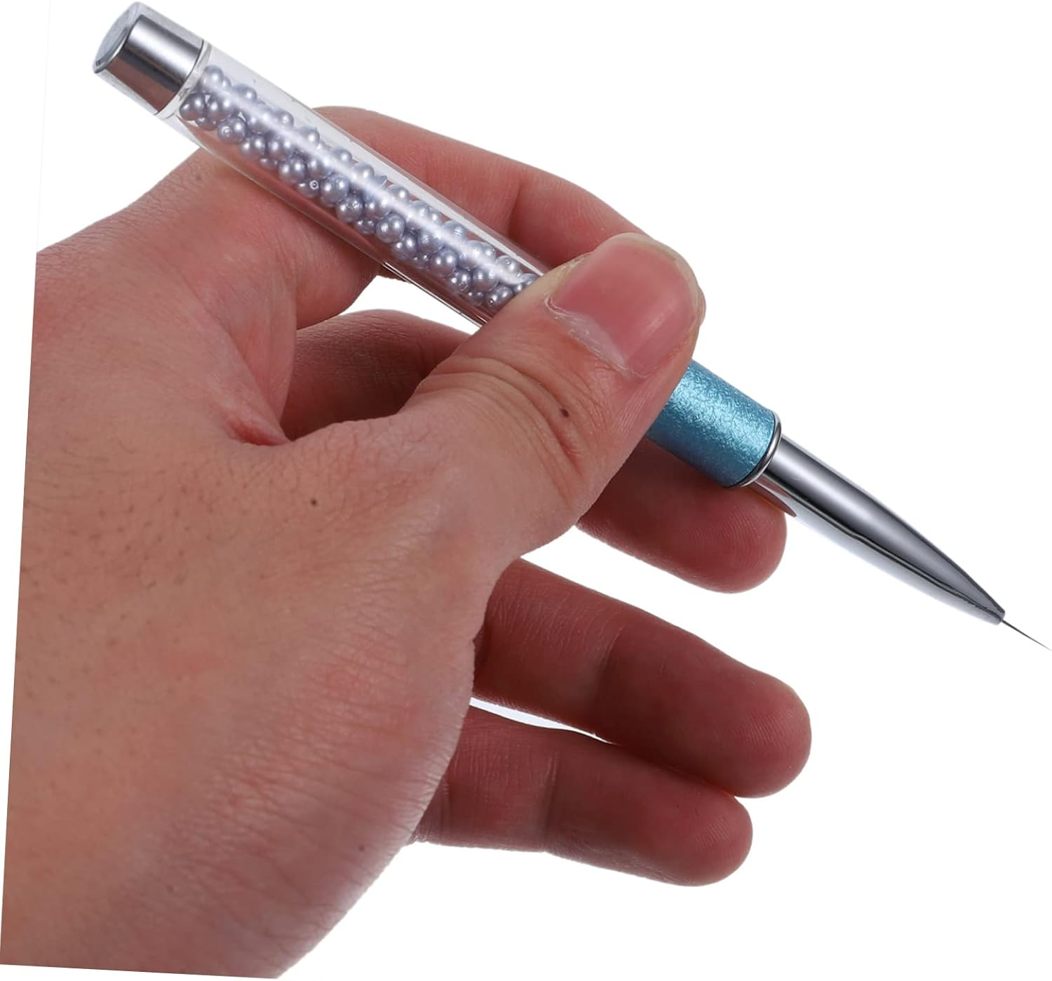 IWOWHERO Manicure Brush Professional Nail Art Pen for Salon Home Blue Nail Art Tool