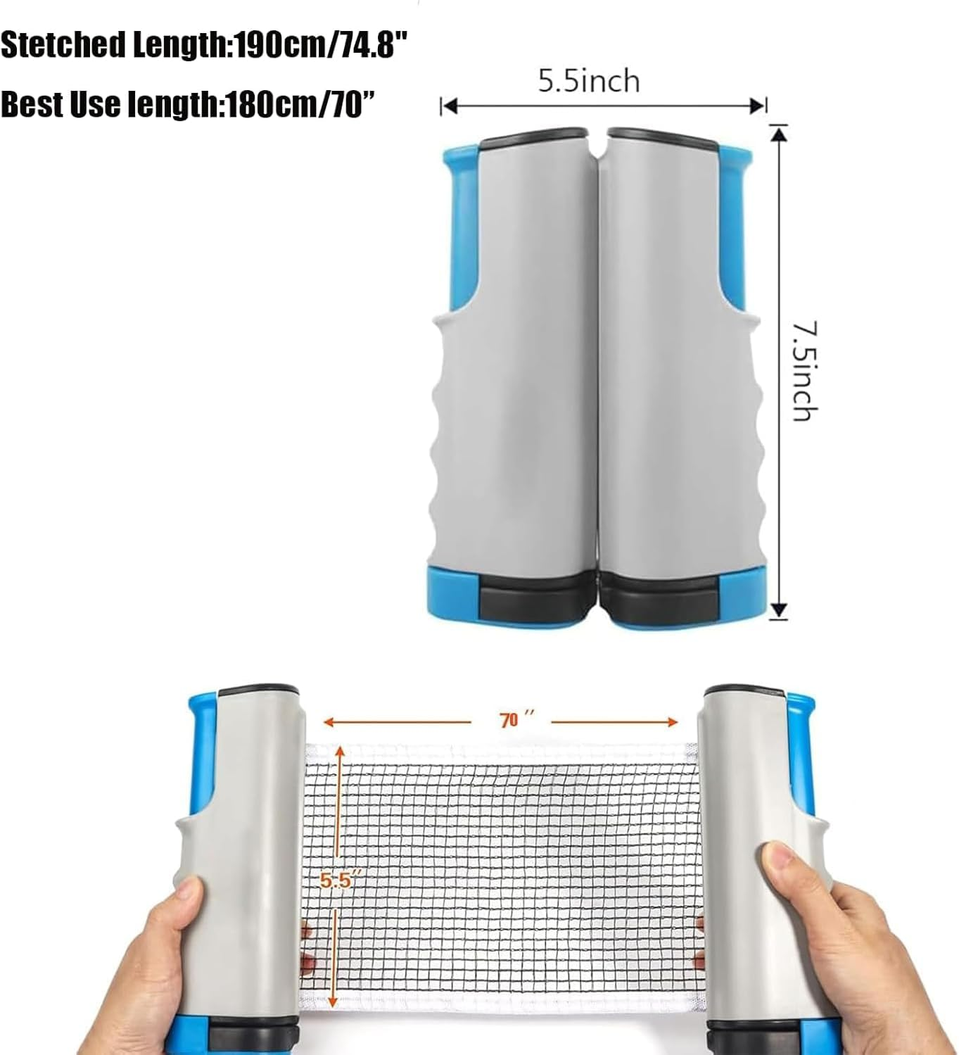 Retractable Table Tennis Net Replacement, Portable Ping Pong Net,170Cm image number 3