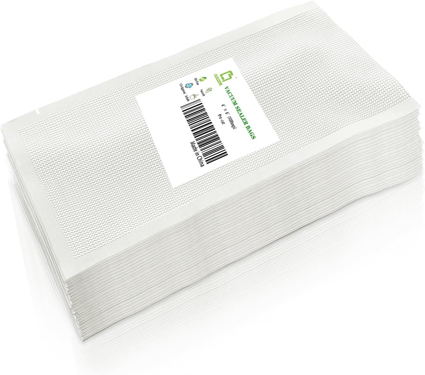 CANLENPK 4&times;6 Inch Small Vacuum Seal Bags, Precut Food Vacuum Storage Bag,Seal Meal Snack Fruit Nut,Boil Steam Heat Freeze,Commercial Grade Heavy Duty Sealable Bags(100Pcs, Transparent) image number 1